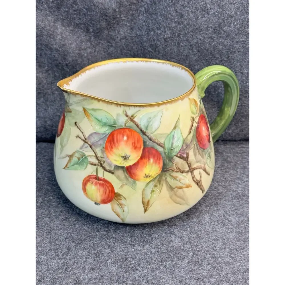 Antique Tressemanes & Vogt (T&V) Limoges France Porcelain Cider Pitcher A.A.R